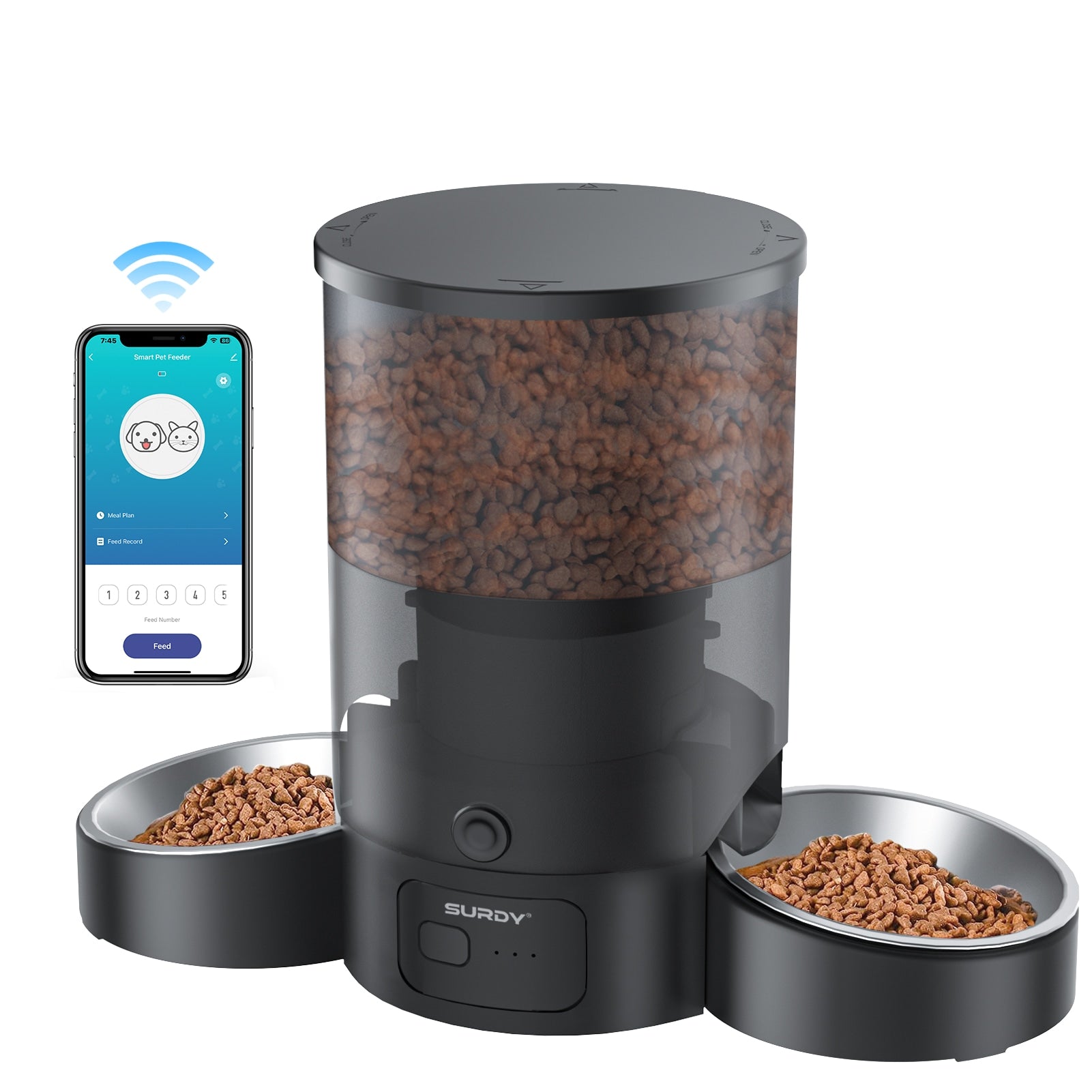 Automatic pet feeder for best sale 2 cats